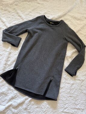 Zella Dark Gray Long Sleeve Tunic with Side Zips